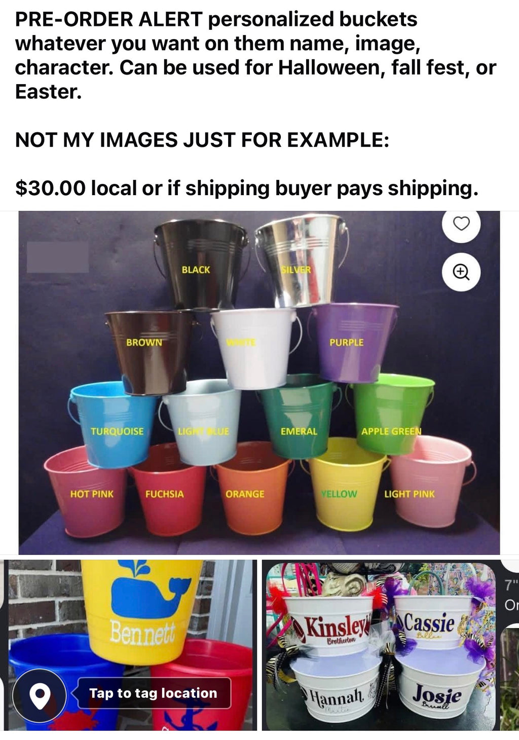 PREORDER METAL BUCKETS